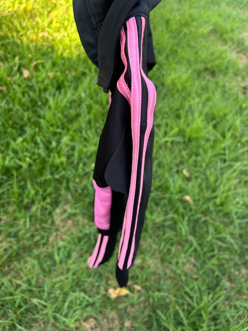 adidas Black and Pink Toddler Zip Track Jacket Set